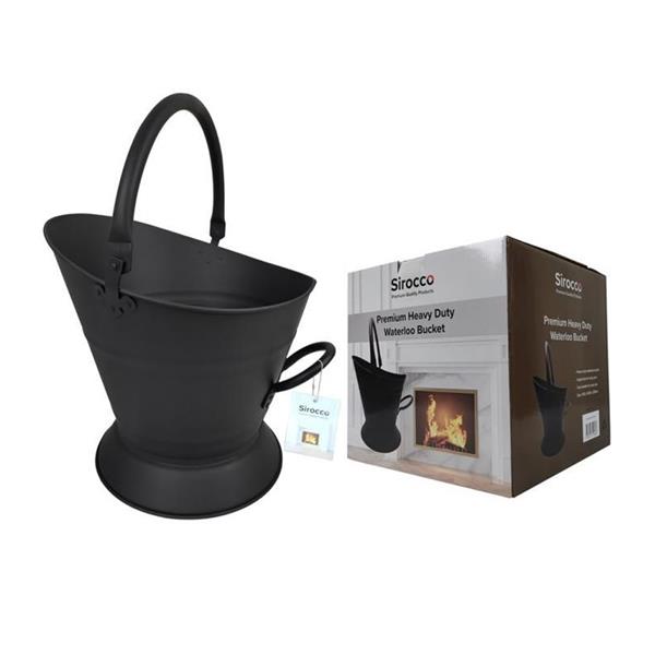 Sirocco Waterloo Coal Bucket Black | Heavy Duty Fireside