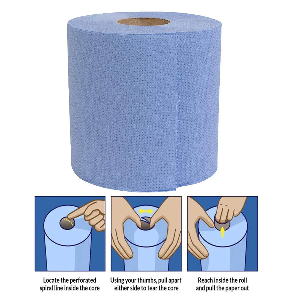 CleanSURE Centre Feed Blue Roll 2-Ply 120m - 6 Pack