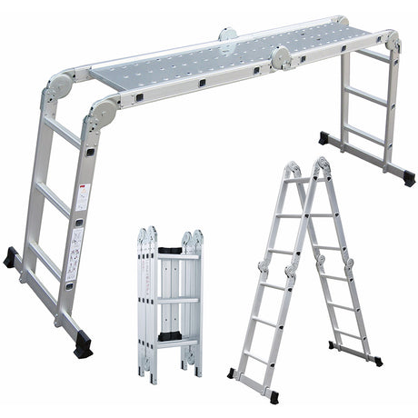 Buildsure Foldable Multi Purpose 4 Way Ladder with Scaffold Plates | 50150