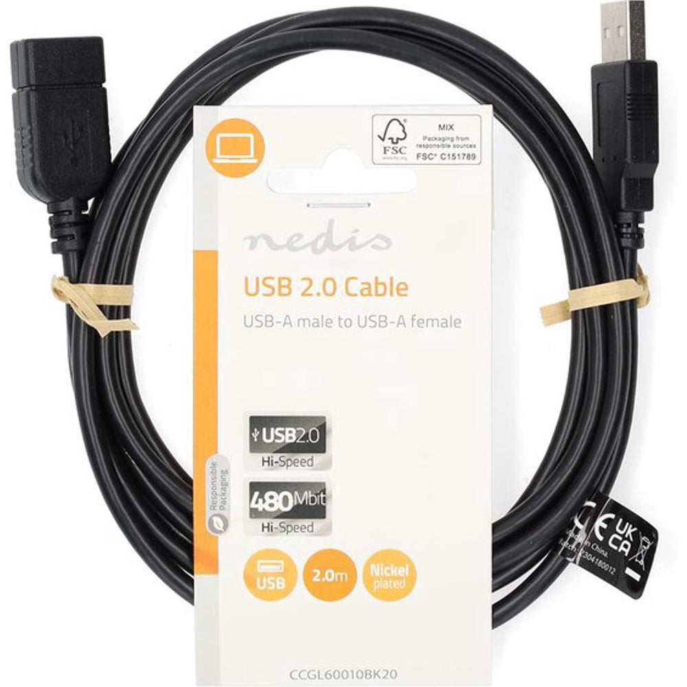 Nedis USB A Male to USB A Female Joiner Connector 2 Metre | 294411