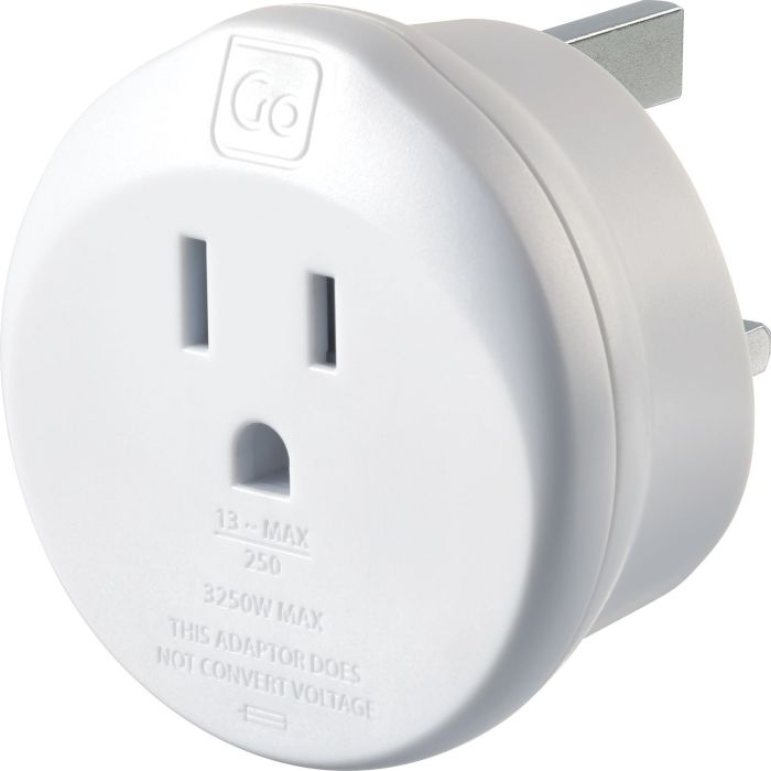 Go Travel Adaptor USA 2 Pin to UK 3 Pin | 554.101