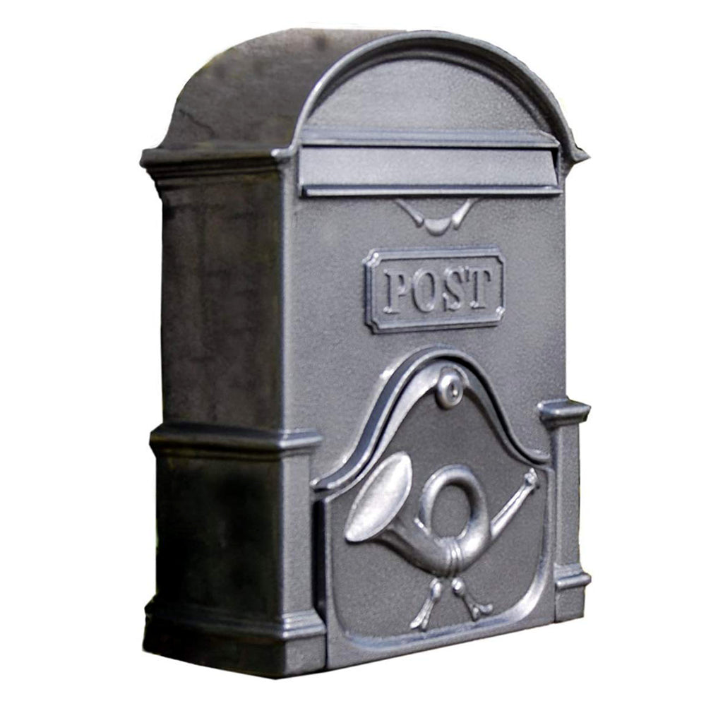 Paprika The A4 Brosna Cast Aluminium Letterbox Postbox - Antique Silver