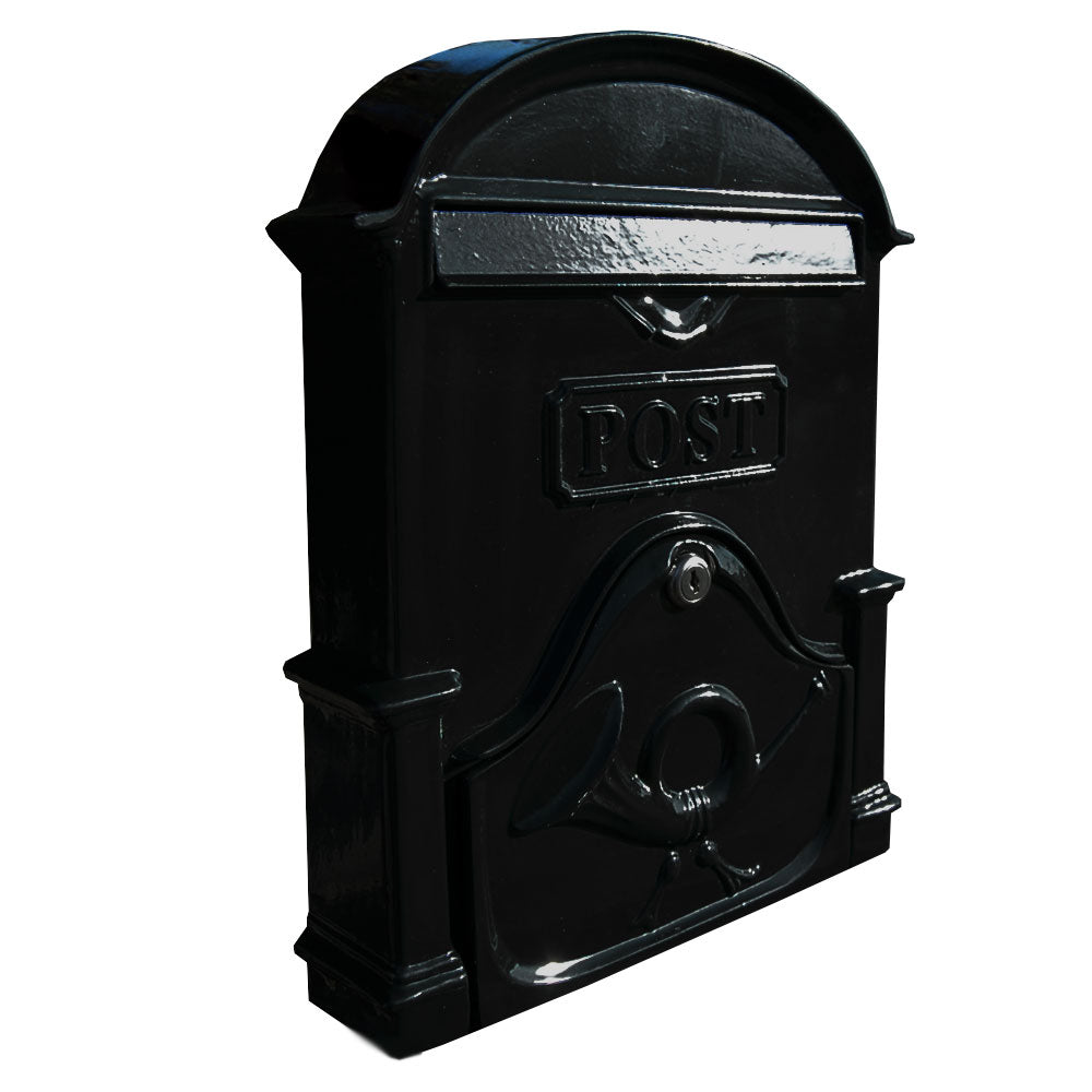 Paprika The Brosna A4 Cast Aluminium Letterbox Postbox - Gloss Black