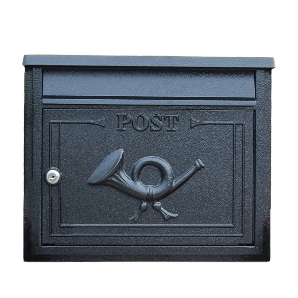 Paprika The Liffey Built-In Cast Aluminium Letterbox Postbox - Antique Black