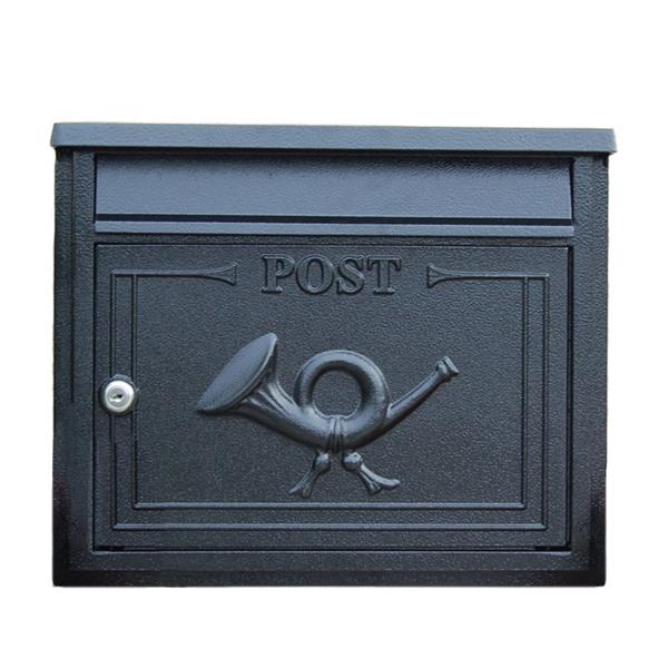 Paprika The Liffey Built-In Cast Aluminium Letterbox Postbox - Antique Black