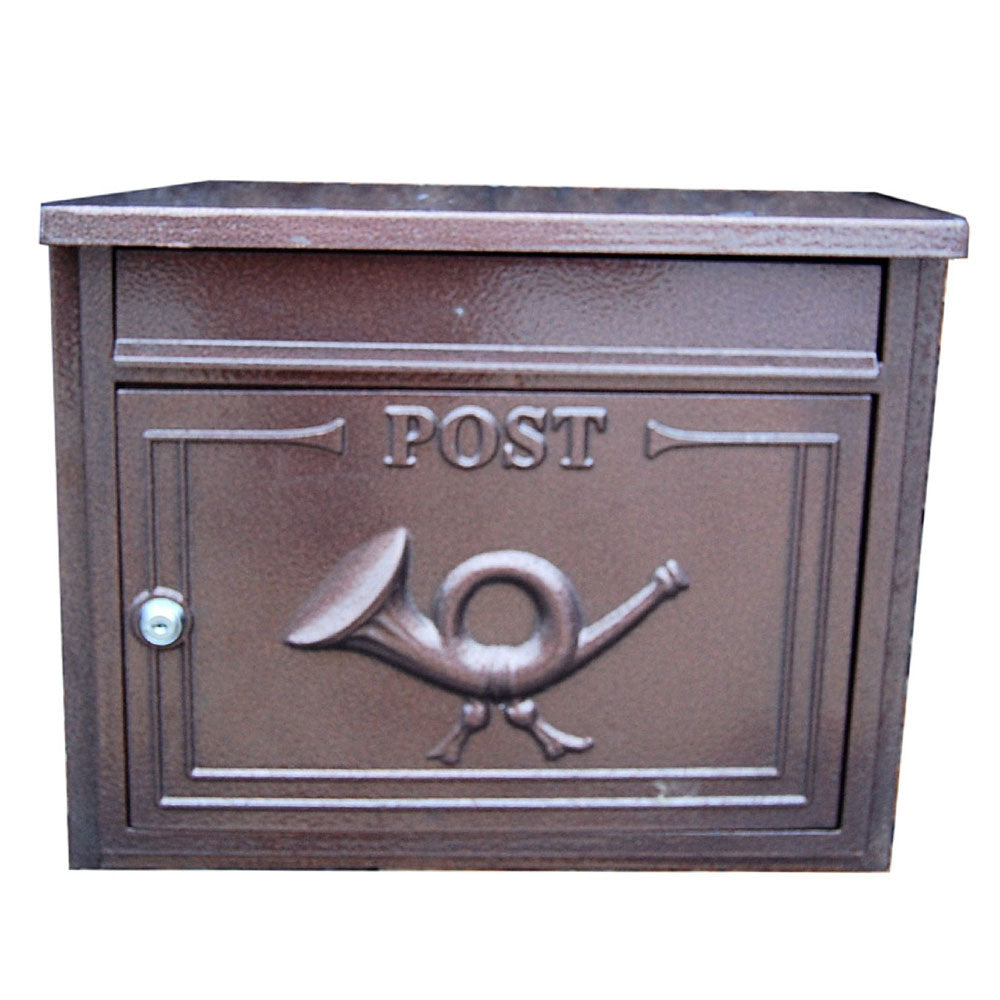 Paprika The Liffey Built-In Cast Aluminium Letterbox Postbox - Antique Bronze