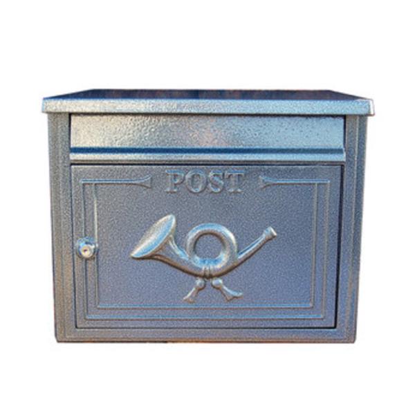 Paprika The Liffey Built-In Cast Aluminium Letterbox Postbox - Antique Silver