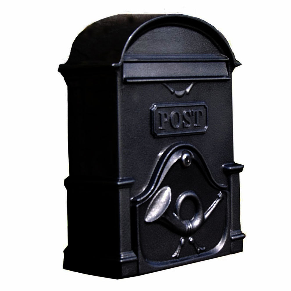 Paprika The Moy A4 Deep Cast Aluminium Letterbox Postbox - Gloss Black