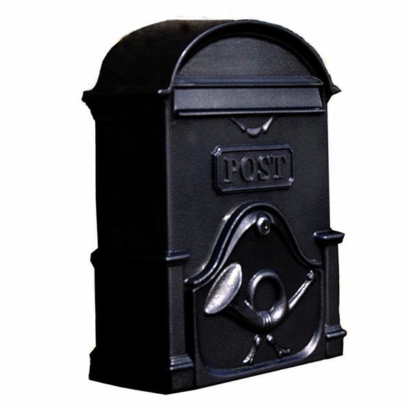 Paprika The Moy A4 Deep Cast Aluminium Letterbox Postbox - Gloss Black