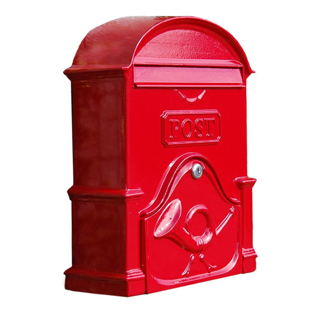 Paprika The Moy A4 Deep Cast Aluminium Letterbox Postbox - Ruby Red