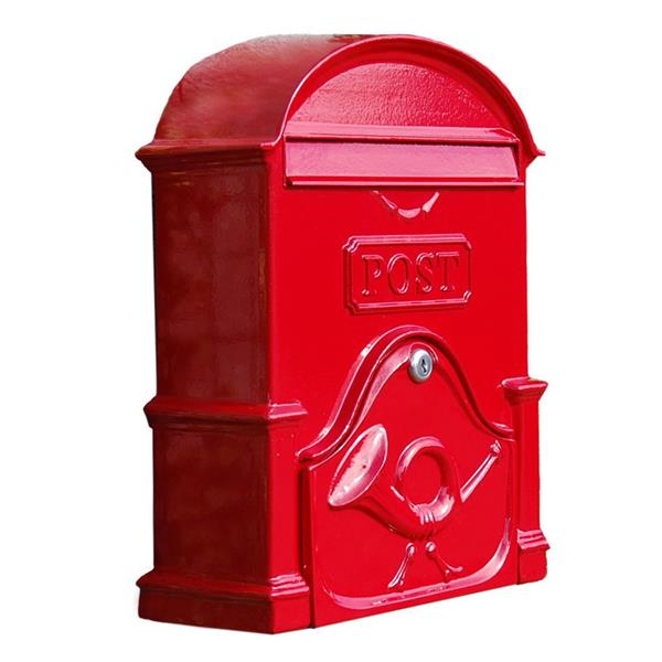 Paprika The Moy A4 Deep Cast Aluminium Letterbox Postbox - Ruby Red
