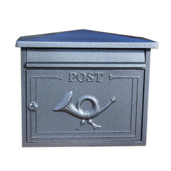 Paprika The Shannon Cast Aluminium Letterbox Postbox - Antique Silver