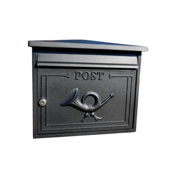 Paprika The Shannon Cast Aluminium Letterbox Postbox - Graphite Black