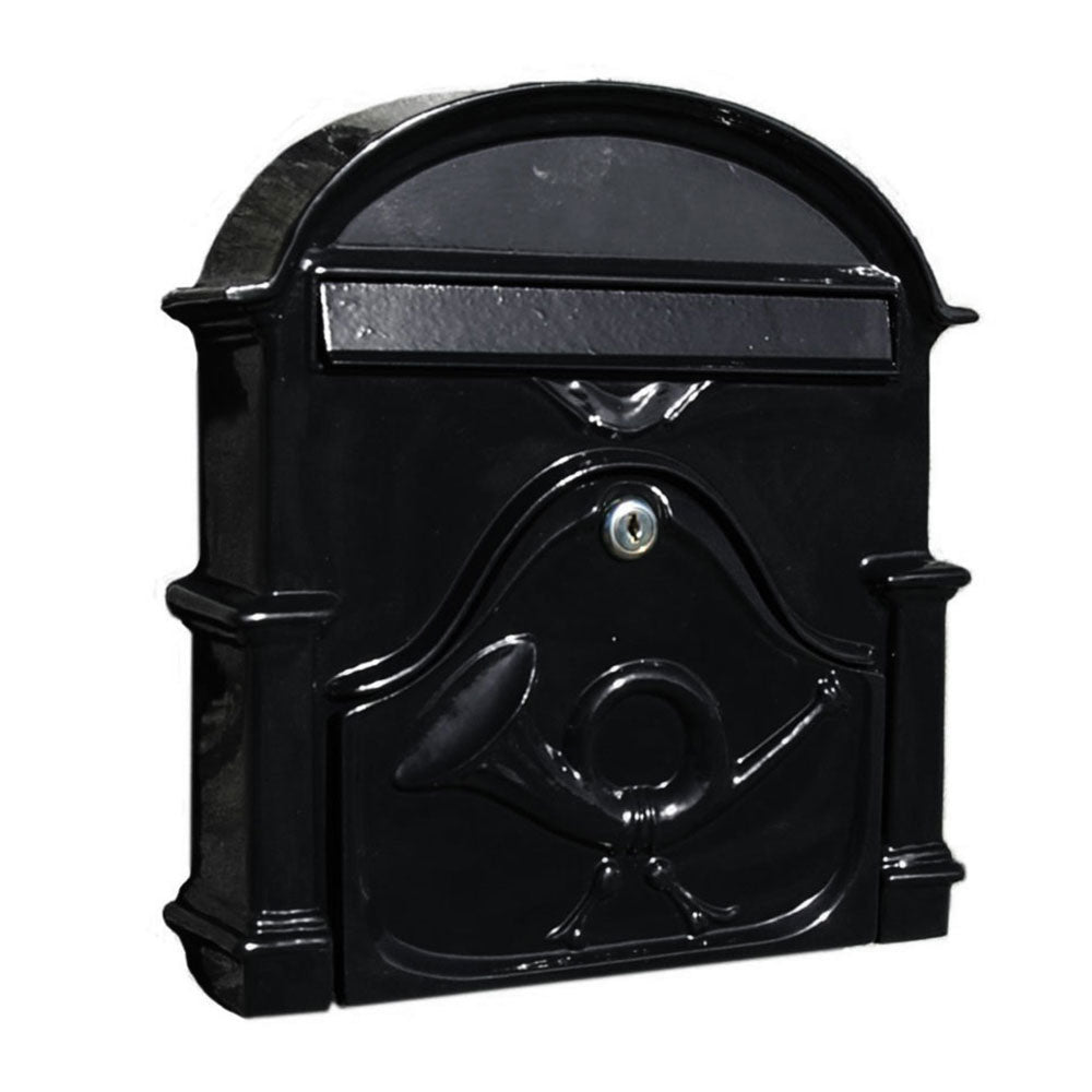 Paprika The Al Small Cast Aluminium Letterbox Postbox - Gloss Black