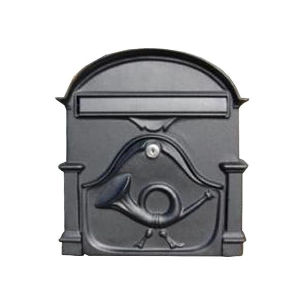 Paprika The Al Small Cast Aluminium Letterbox Postbox - Graphite Black
