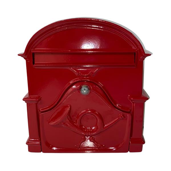 Paprika The Al Small Cast Aluminium Letterbox Postbox - Ruby Red