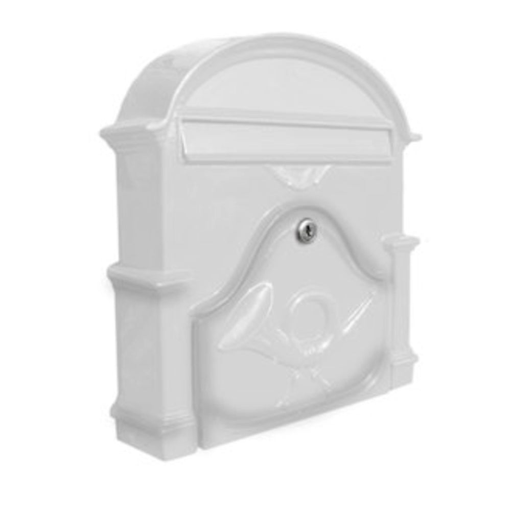 Paprika The Al Small Cast Aluminium Letterbox Postbox - Signal White