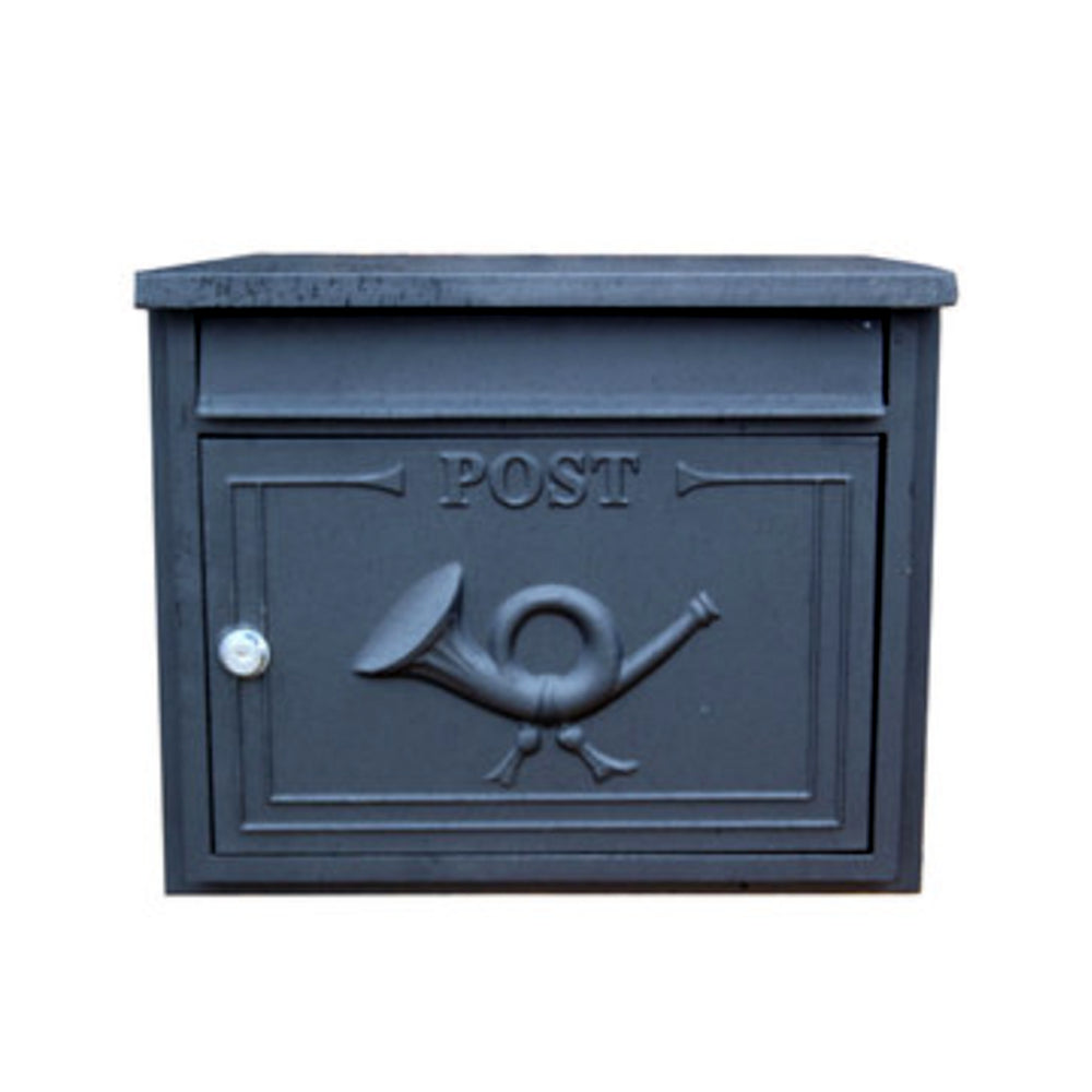 Paprika The Danube Through The Wall Cast Aluminium Letterbox Postbox - Antique Black