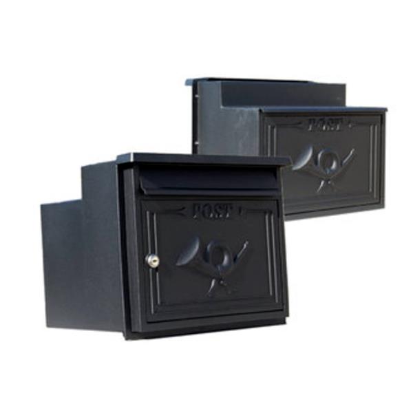 Paprika The Danube Through The Wall Cast Aluminium Letterbox Postbox - Graphite Black