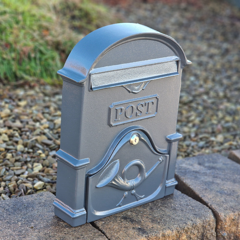 Paprika The Brosna A4 Cast Aluminium Letterbox Postbox - Anthracite Antique Grey