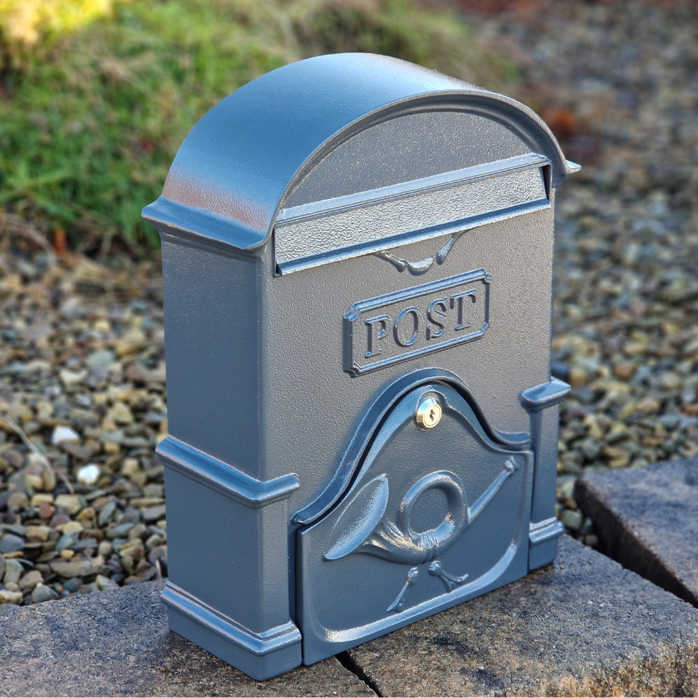 Paprika The Moy A4 Deep Cast Aluminium Letterbox Postbox - Anthracite Antique Grey