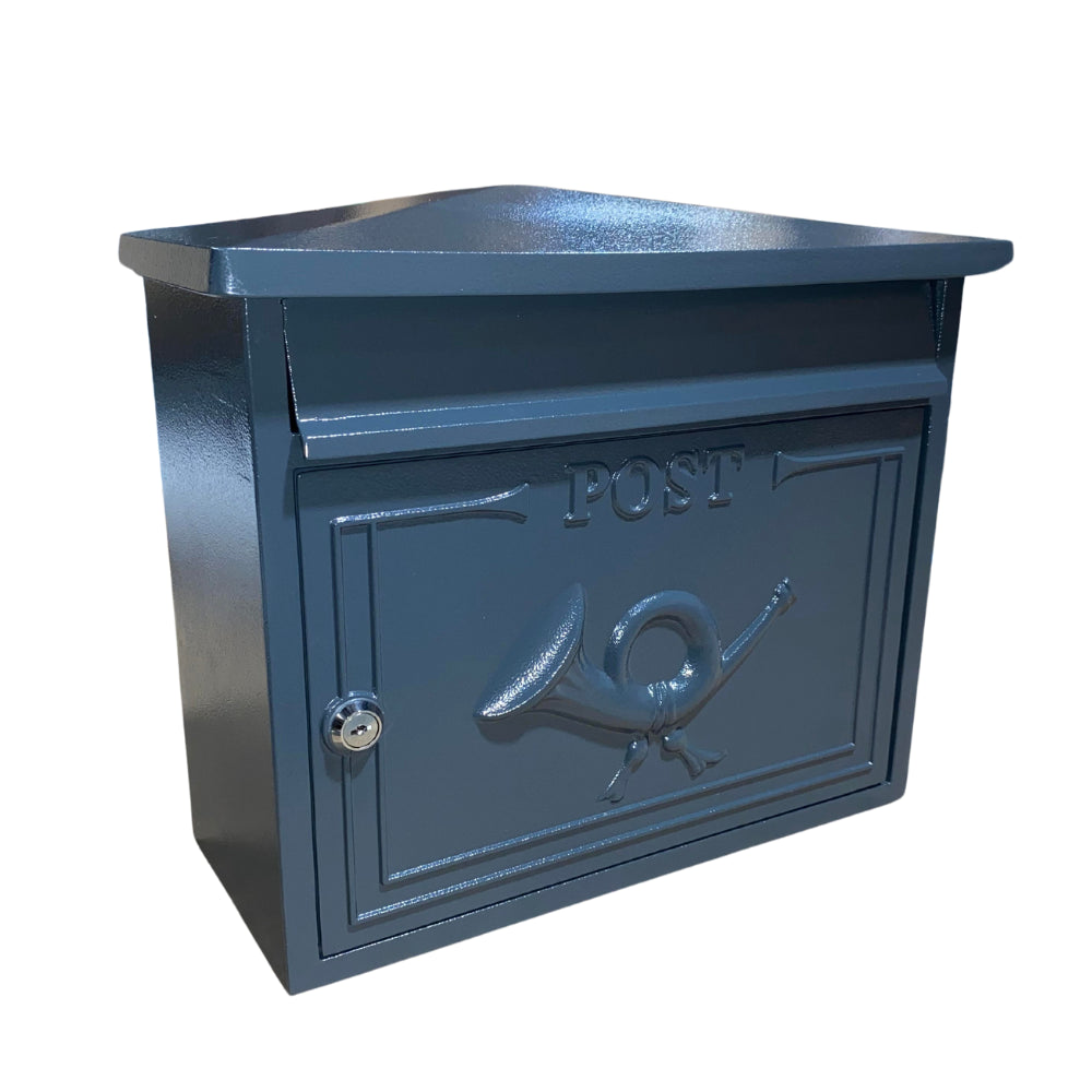 Paprika The Shannon Cast Aluminium Letterbox Postbox - Anthracite Antique Grey