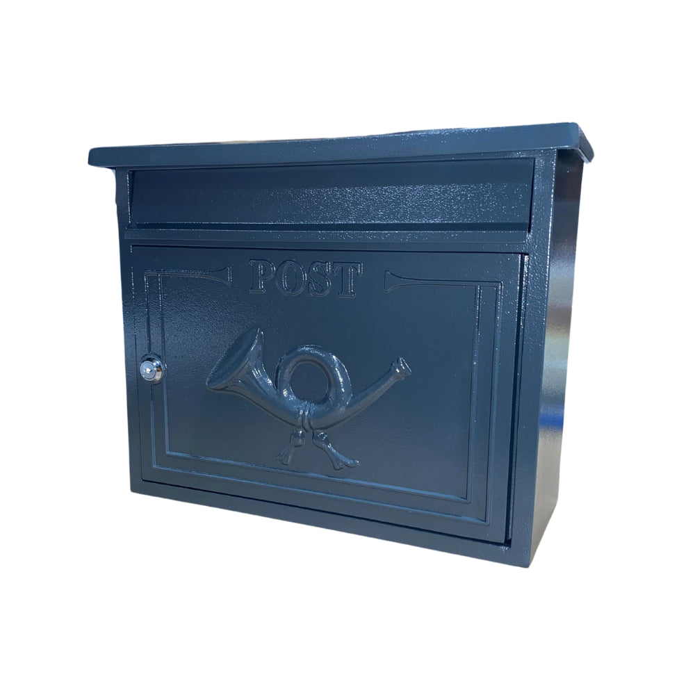 Paprika The Shannon Cast Aluminium Letterbox Postbox - Anthracite Antique Grey