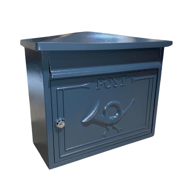 Paprika The Shannon Cast Aluminium Letterbox Postbox - Anthracite Antique Grey