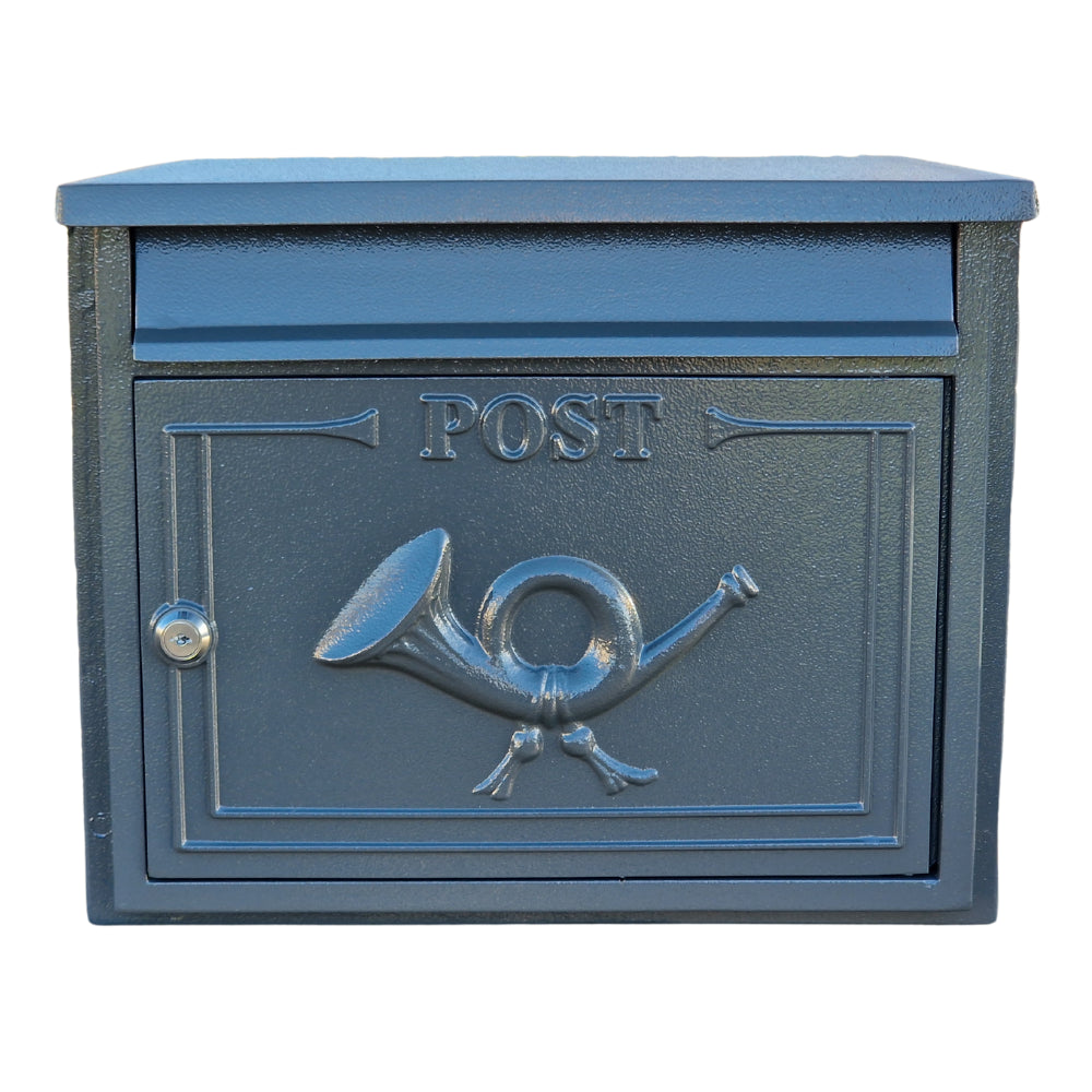 Paprika The Liffey Built-In Cast Aluminium Letterbox Postbox - Anthracite Antique Grey