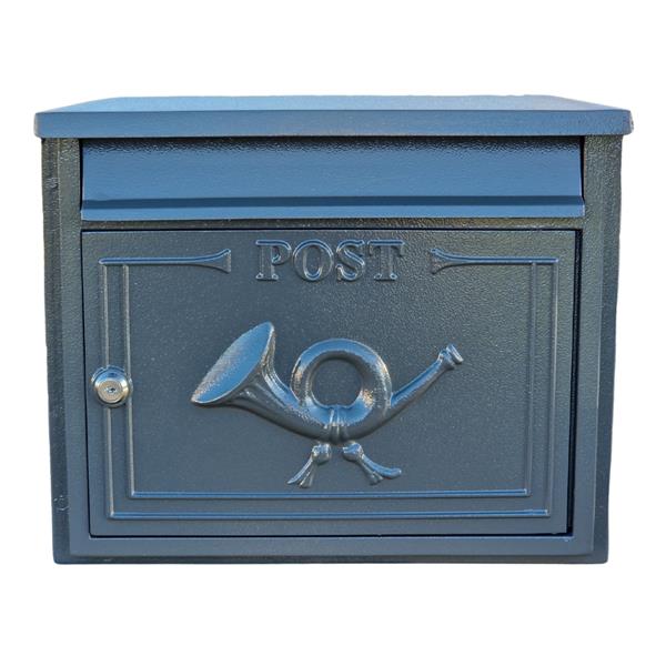 Paprika The Liffey Built-In Cast Aluminium Letterbox Postbox - Anthracite Antique Grey