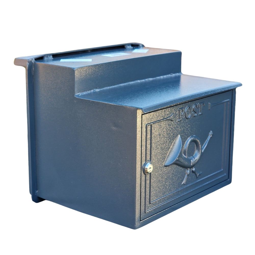 Paprika The Danube Through The Wall Cast Aluminium Letterbox Postbox - Anthracite Antique Grey