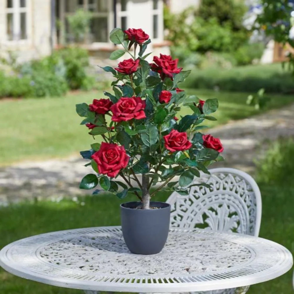 Smart Garden 60cm Artificial Regent's Rose Tree - Ruby Red