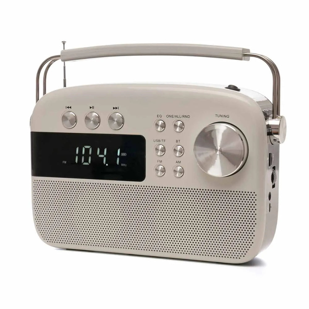 Lloytron 2 Band Encore Rechargeable AM/FM Radio + Music Stream - White | PP6407WH