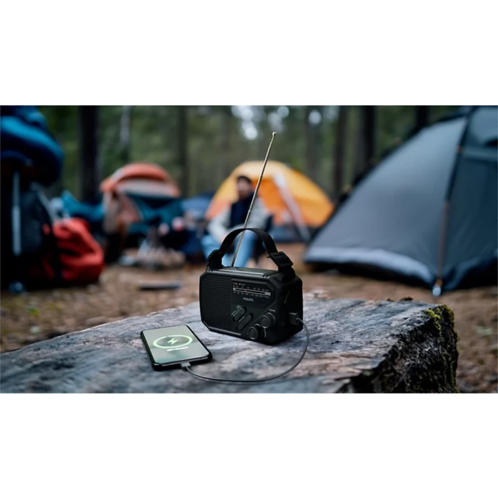 Philips Emergency Portable FM / AM Radio with Torch and Solar Pane and Hand Crank l - TAR1609/00