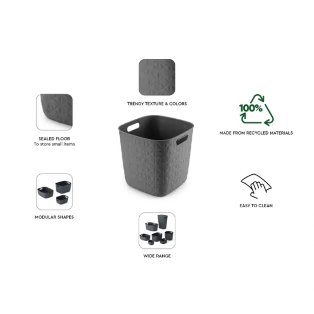 Curver Softex Cube 15 Litre Storage Box - Dark Grey | CUR260063