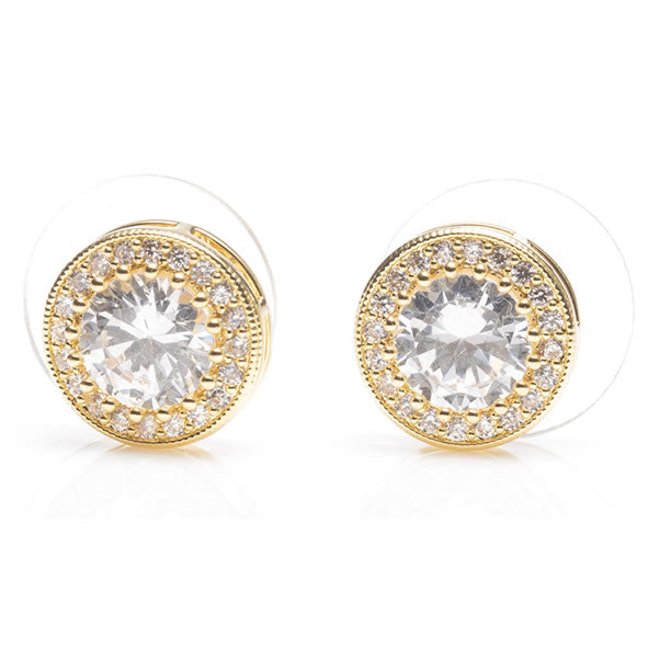 Newgrange Living Large White Stone Earrings - Gold | 600325P