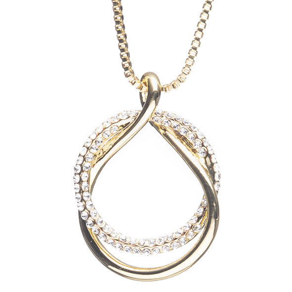 Newgrange Living Diamante Loop Pendant - Gold | 600327P