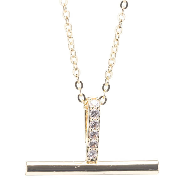 Newgrange Living T Bar Pendant - Gold