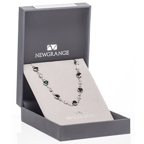 Newgrange Living Emerald Diamond Pendant - Silver