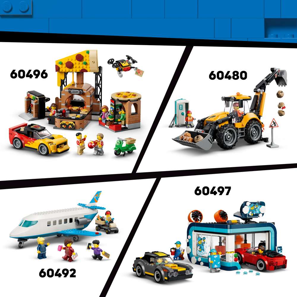LEGO City Dump Truck & Front End Loader 60494 - shown alongside related LEGO sets sold separately. 1132 pieces. Ages 8+.