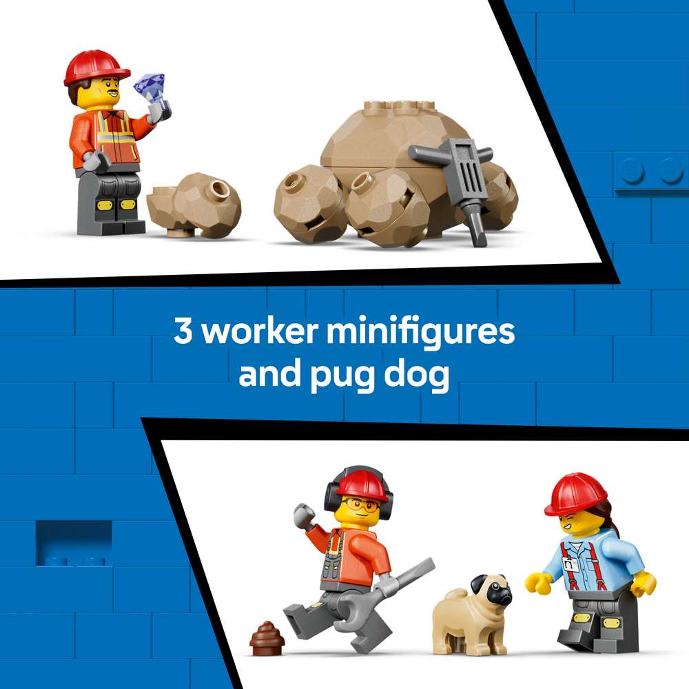LEGO City Dump Truck & Front End Loader 60494 - captioned product view. 1132 pieces. Ages 8+.