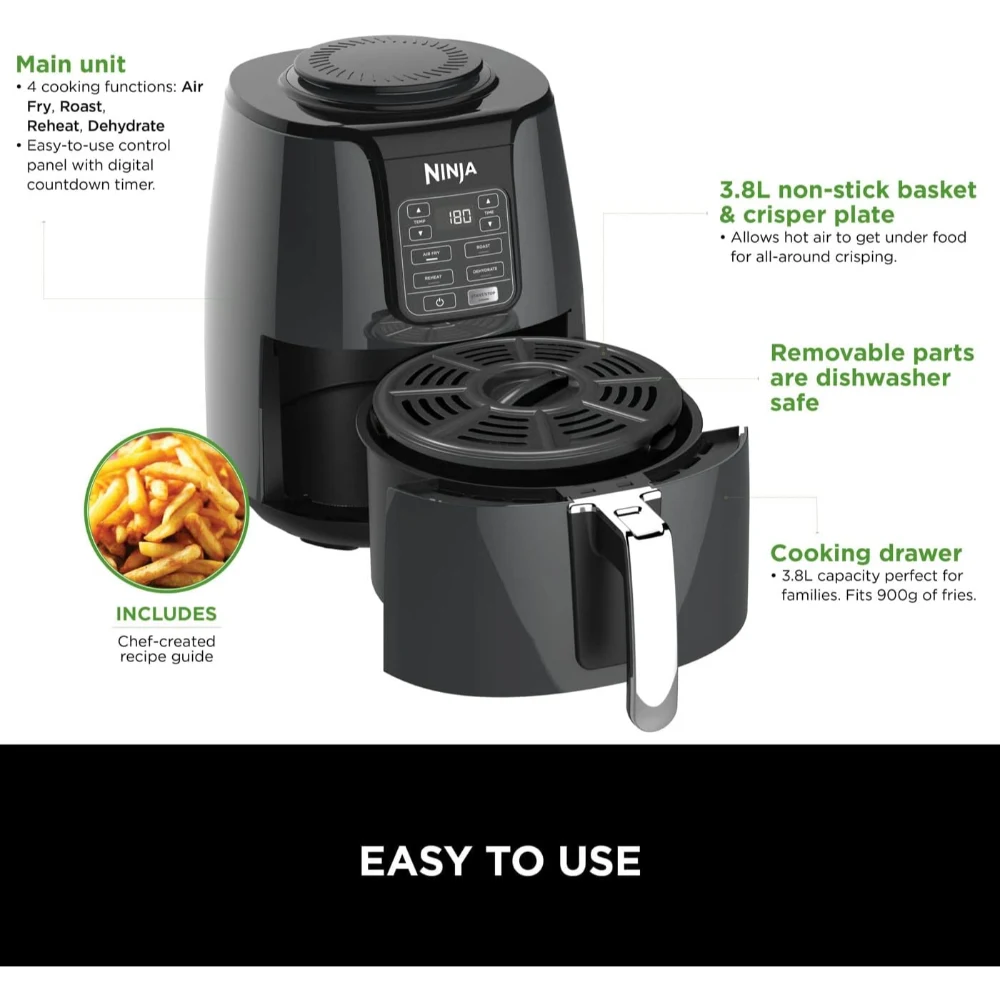 Ninja Air Fryer 3.8 Litre - Grey | AF100UK