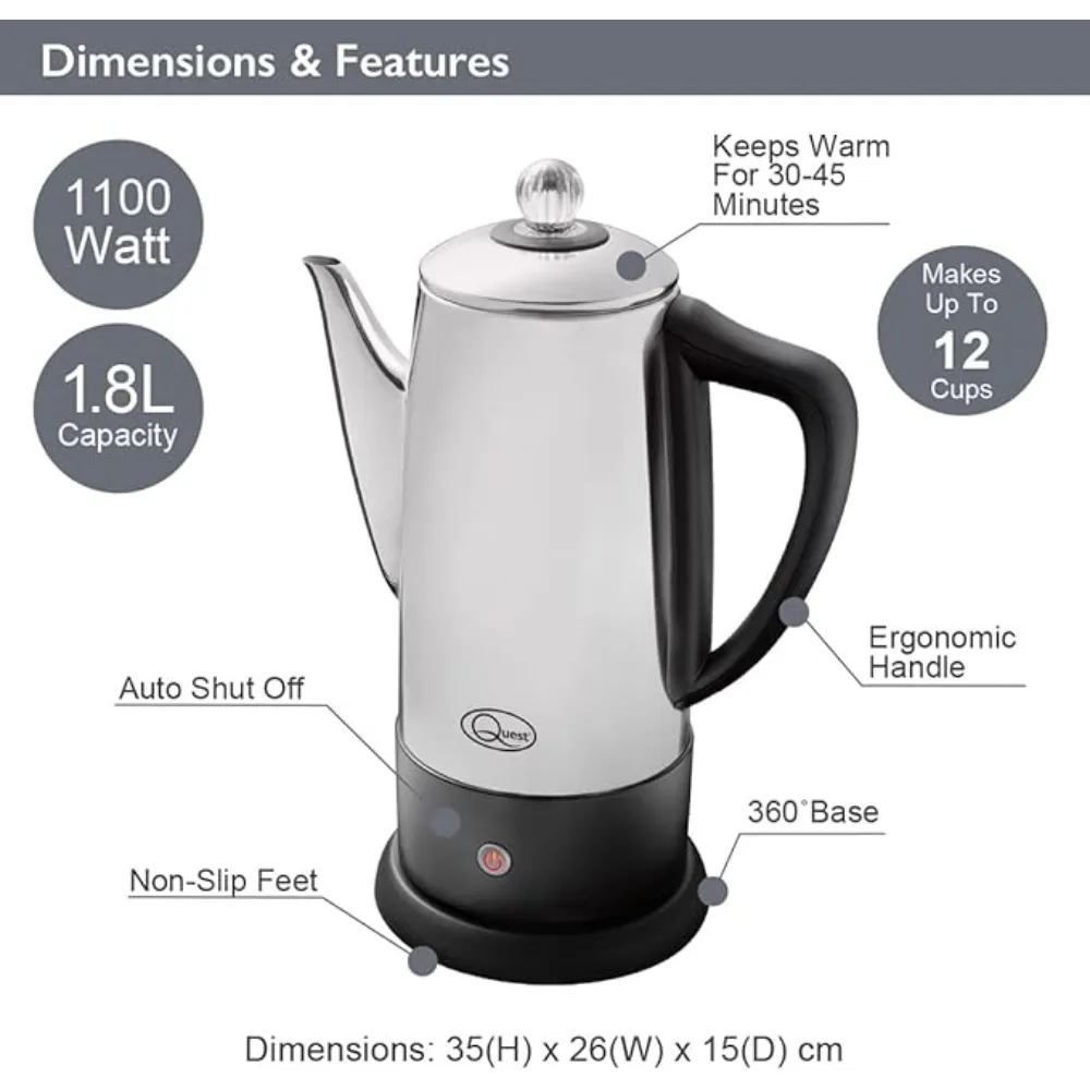 Quest 1.8 Litre Electric Coffee Percolator | 35200