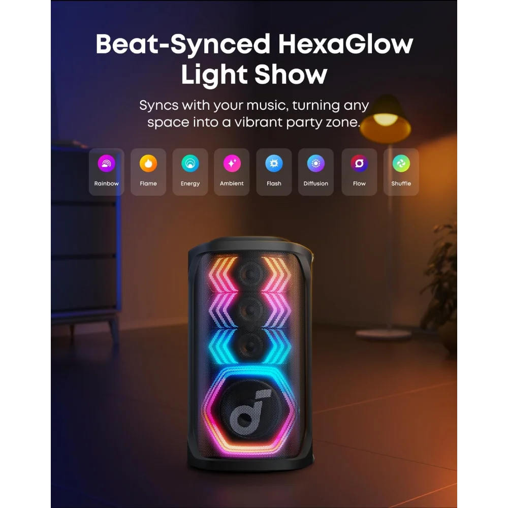 Anker Soundcore Rave 3S AI Karaoke Party Speaker with 2 Wireless Mics | A31A3012