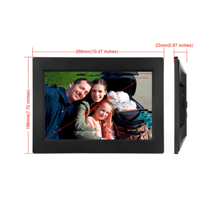 Essentials Digital Photo Frame 10.1 inch Touch Screen 16Gb with WiF - Black and White | HN-DPF1005-EA
