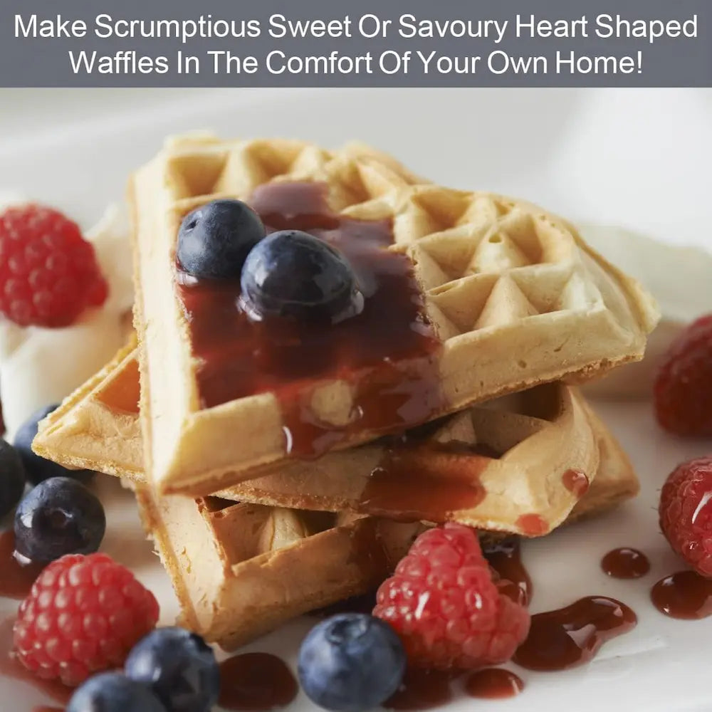 Global Gizmos Heart Shape Waffle Maker - Red | 37559