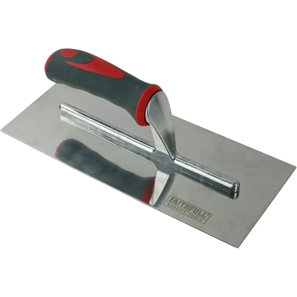 Faithfull Plasterer's Finishing Trowel Soft Grip Handle 11 x 4.3/4 inch - Stainless Steel | FAISGTP11SS