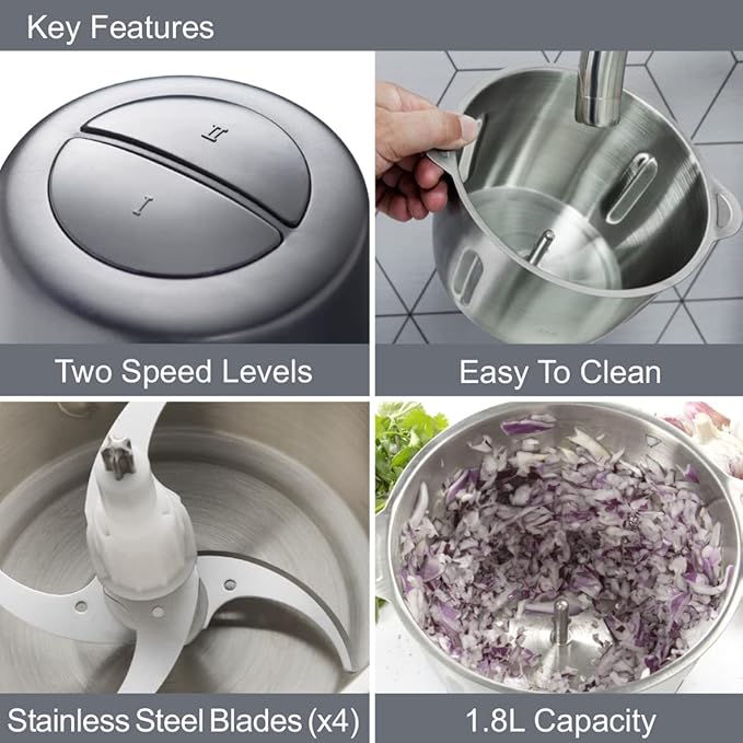 Quest Food Chopper 1.8 Litre - Stainless Steel | 31559