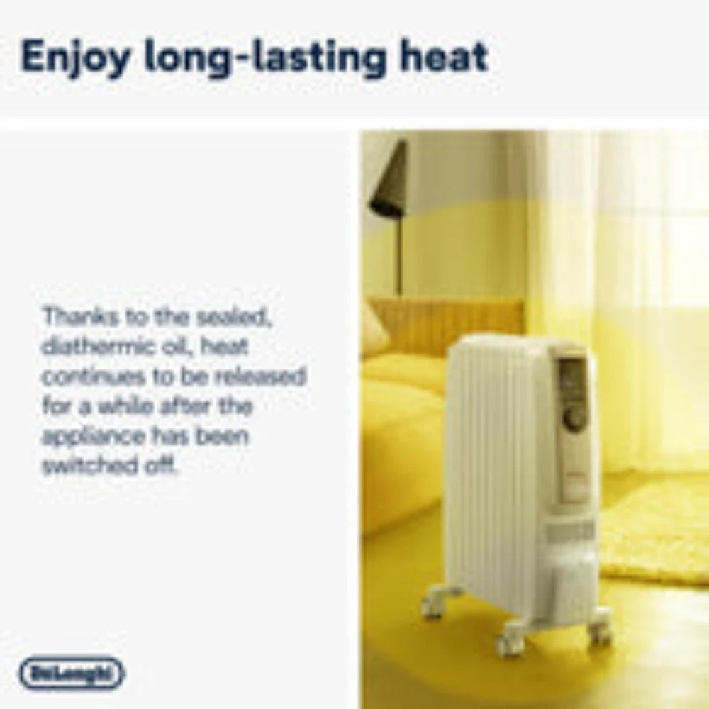 Delonghi Dragan 4 2kw Oil Filled Radiator with Electronic Timer - White | TRDSX40820E.WB