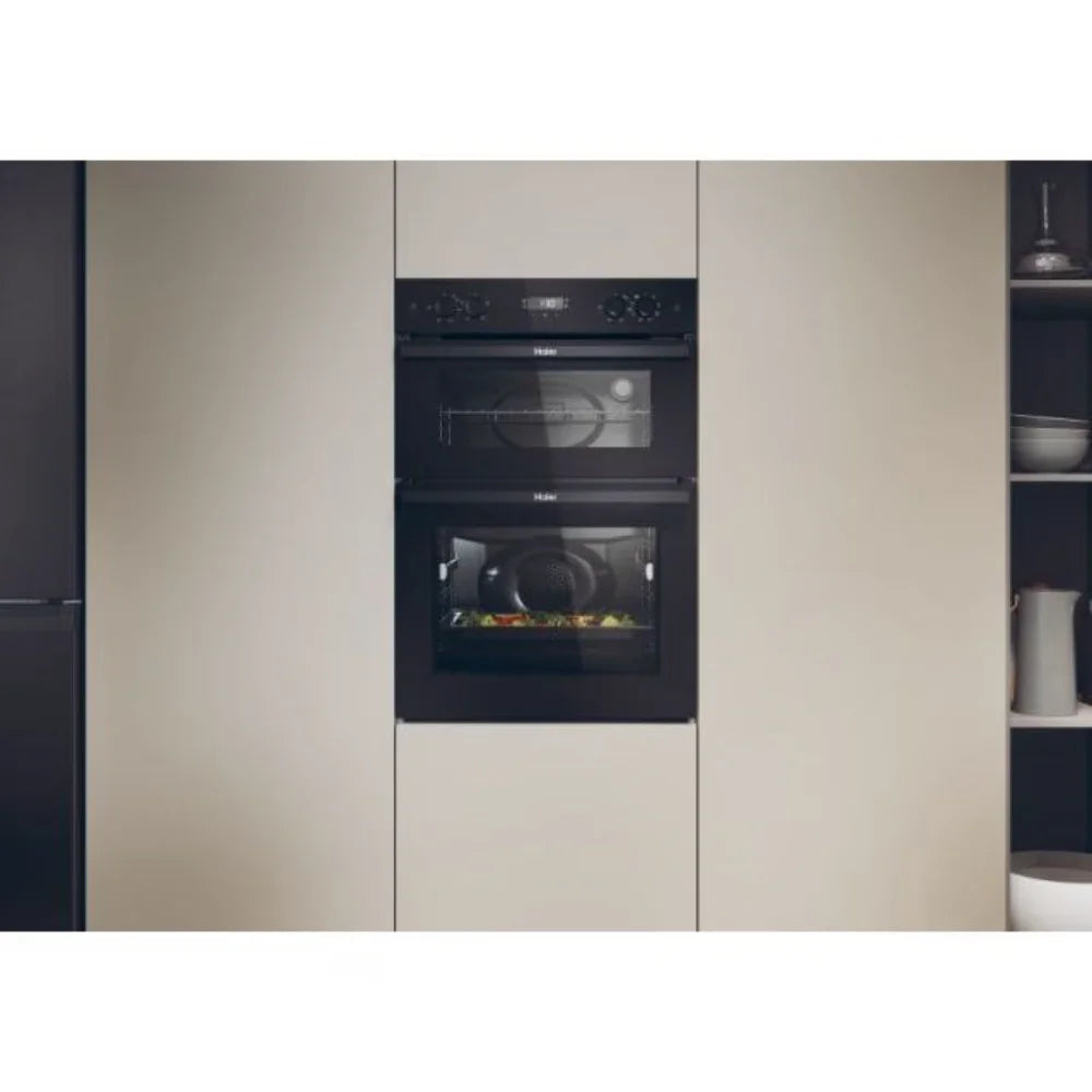 Haier Series 2 Built In Double Oven with Steam - Black | HWO9M2M5B